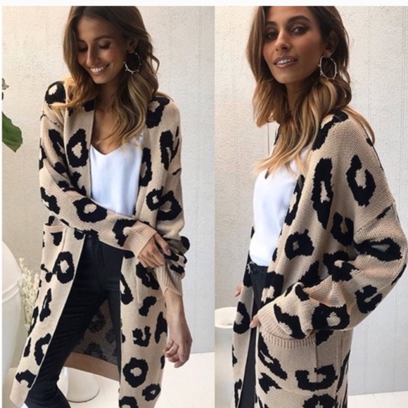 LilyandGypsy Sweaters - Leopard print longline cardigan